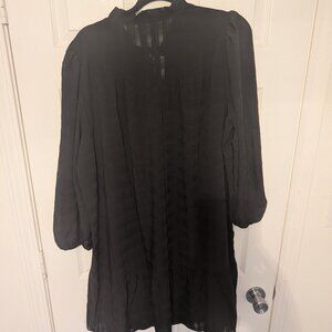 Loft Midi Dress - black, Size XL, loose fit, Mini dress, puffed sleeves